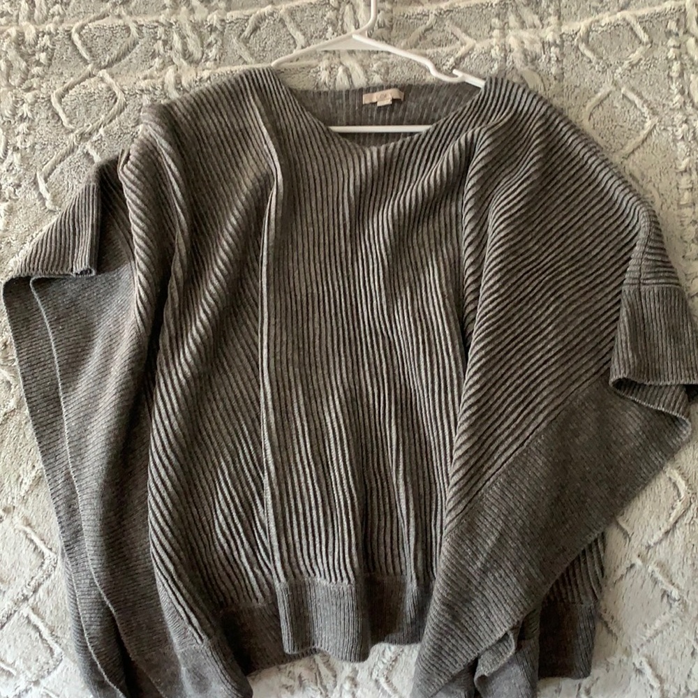 Beautiful new Loft gray poncho sweater
